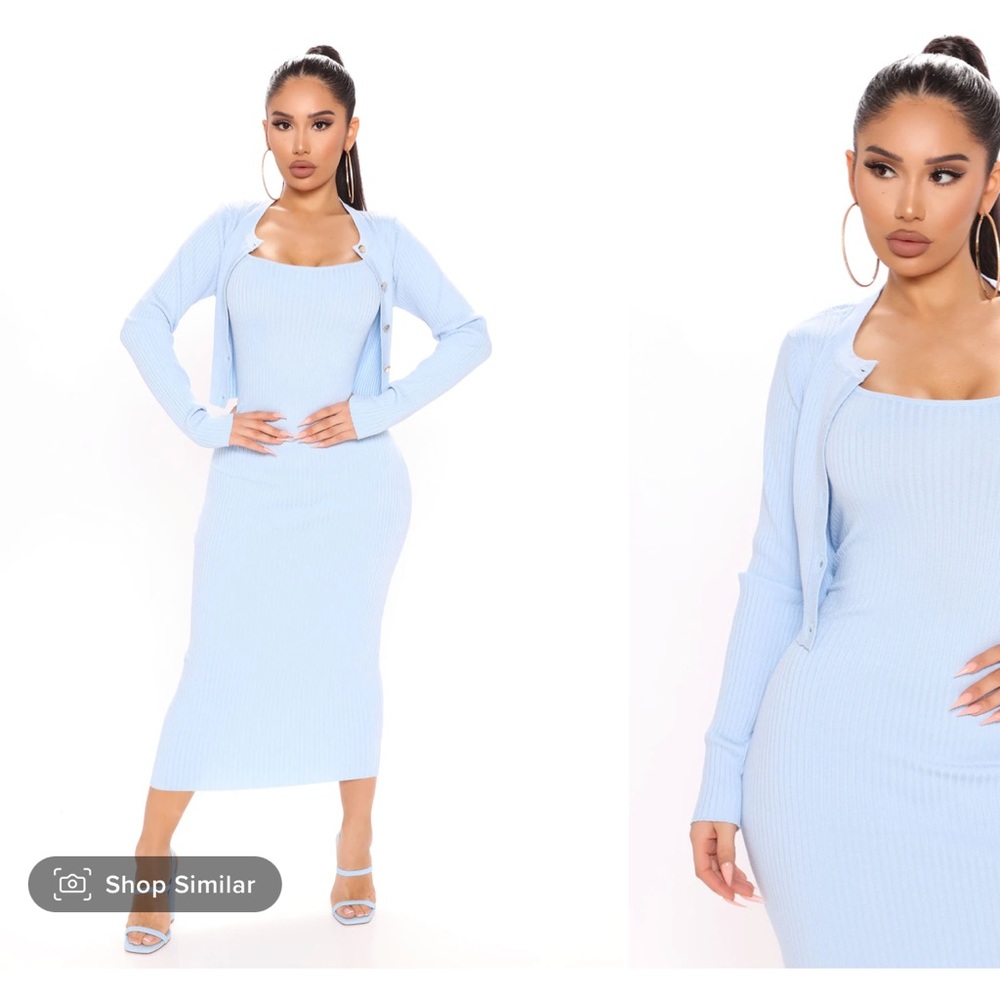 sweater midi dress set